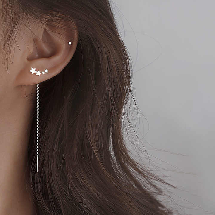 Orecchini A Catena Per Auricolari Anti-Smarrimento - Donna, Design Alla Moda, Oro - Foto 4