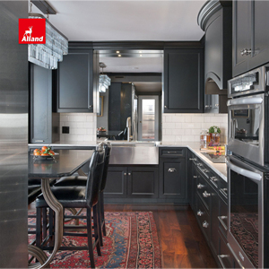 Mobile <span class=keywords><strong>da</strong></span> <span class=keywords><strong>Cucina</strong></span> Moderno Allandcabinet con Ante a Scomparsa, Laccato Nero Carbone, con Lavello in Acciaio Inossidabile - Product Image 2