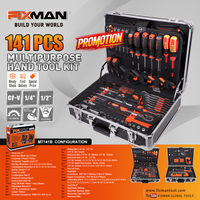 FIXMAN Juego de Herramientas Manuales Multiusos de 141 Piezas, Kit de Herramientas para Reparaciones del Hogar, Juego de Herramientas de Mantenimiento para Bricolaje, Kit de Herramientas Mecánicas MT141B