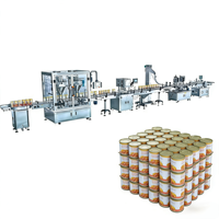 Machine d'emballage multifonction entièrement automatique en acier inoxydable pour aliments cuits et conservés, emballage, étiquetage et capsulage de conserves