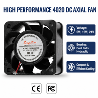 Ventilateur axial DC 4020 40x40x20mm sans balais, ventilateur de refroidissement 5V 12V 24V à roulement à billes, signal PWM FG pour alimentation d'imprimante 3D