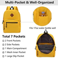 Sac à dos classique mochila personnalisé pour enfants, de couleur jaune, décontracté, styliste, idéal pour l'école