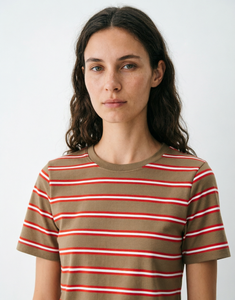 <span class=keywords><strong>T</strong></span>-<span class=keywords><strong>shirt</strong></span> en coton bicolore personnalisé, pull rayé classique à col rond pour <span class=keywords><strong>femme</strong></span>, tricot double face doux, haut d'é<span class=keywords><strong>t</strong></span>é décontracté et respirant - Product Image 3