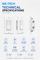 Variateur intelligent Zigbee 3.0 US pour interrupteur mural, certifié ETL FCC, contrôle vocal Alexa Google Assistant, Smart Life, portée 80 pieds