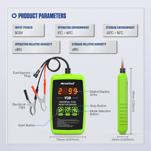 Herramienta de prueba y limpieza de inyectores de combustible MRCARTOOL V30, probador de pulso de inyectores automotrices de 12V para diagnóstico del sistema de combustible del automóvil - Product Image 5