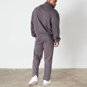 Số lượng lớn biểu tượng tùy chỉnh sườn còng thoải mái phù hợp với tập luyện lông cừu Áo Thun crewneck Áo nỉ đồng bằng trống quý Zip Áo len - Product Image 5