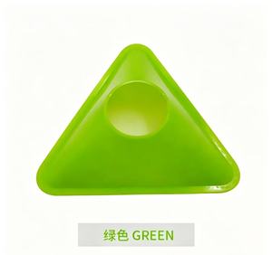 Disques de marquage triangulaires pour l'entraînement d'agilité au <span class=keywords><strong>football</strong></span>, cônes en PE, 18*4cm, marqueurs de terrain multicolores avec support de transport - Product Image 1