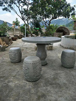Ensemble de table et de chaises de jardin en béton 3D haute précision, moule en plastique ABS, durée de vie de 3 ans pour une utilisation en extérieur, marque Reazone, modèle RZL06A