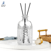 Diffuseur d'ambiance cylindrique nordique personnalisé 200 ml avec bouteille en verre, bâtonnets en rotin et bouchon en caoutchouc, emballé en boîtes