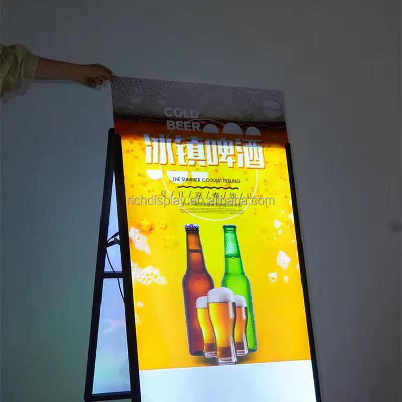 Лидер продаж, настраиваемый светодиодный световой короб 60x90 см, прямоугольная рамка для наружной рекламы для ресторанного кинотеатра и общественного пользования