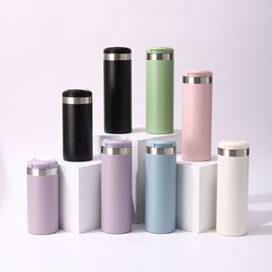 Vaso de Acero Inoxidable de Doble Pared 304 para Viaje, Taza Portátil con Tapa, Diseño Recto, para Uso General - Product Image 4