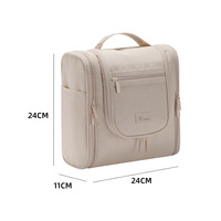 Sac de rangement multifonctionnel portable pour le voyage Toilette Fashionable Double-Opening Waterproof Thickened PC Hand-Held Hooks Zipper