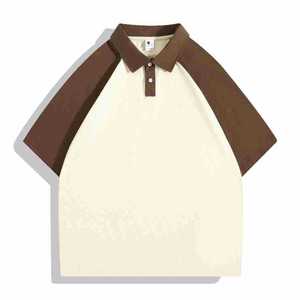 Pure Cotton Raglan Polo Shirt Short Sleeve Drop Shoulder Daily Wear Uniform Customizable - Product Image 4