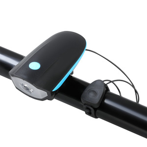 ยัวลี่ไฟหน้าจักรยานพร้อมแตรชาร์จ USB ไฟหน้า LED สำหรับจักรยานเสือภูเขา IPX4 กันน้ำแบตเตอรี่แบบชาร์จไฟได้สีดำสีน้ำเงิน - Product Image 1
