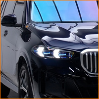 Pour BMW X5 G05 G18 Aozoom BM50 Ensemble de phares LED à lentille laser, 8 faisceaux courts, 20 faisceaux longs, double couleur, sourcil bleu, flèche DRL, mise à niveau