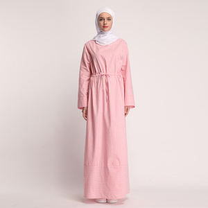 Özel kadın s moda bağbozumu rahat artı boyutu uzun kollu gevşek kravat bel şerit islami maksi elbise - Product Image 2