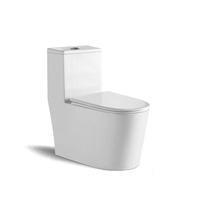 WC monobloc moderne en céramique blanc brillant, chasse d'eau Tornado, nettoyage facile, double bouton supérieur, siège allongé à fermeture douce, siphon en P, siphon en S, pour installation au sol