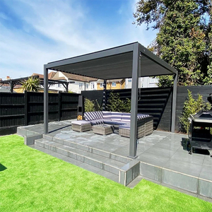 Pergola en aluminium thermolaqué imperméable facile à assembler avec toit à lames orientables pour balcon et <span class=keywords><strong>terrasse</strong></span> - Product Image 4