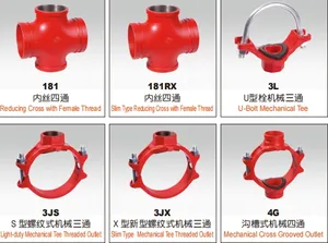 Giunto per tubo flessibile ghisa duttile DN150 ISO6182 ASME B36.10 raccordi 180 a croce giunto scanalato per tubo di ferro duttile