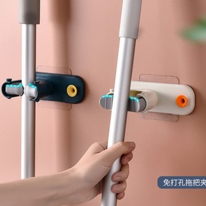 Soporte para mopa, gancho de plástico autoadhesivo para montaje en pared, para barra de toallas de baño - Product Image 4