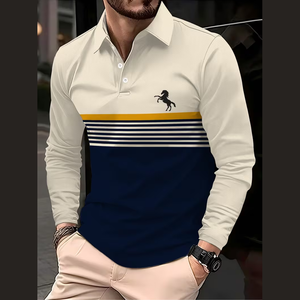 Camiseta Polo para Hombre, Casual, Manga Larga, Deportiva, <span class=keywords><strong>con</strong></span> Botones y <span class=keywords><strong>Bolsillo</strong></span> - Product Image 2