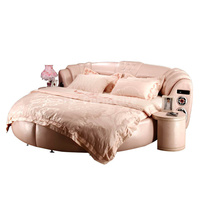 Modernes kreisförmiges Multifunktion sbett Rundes Bett Bequemes rosa Prinzessin Schlafzimmer für Mädchen