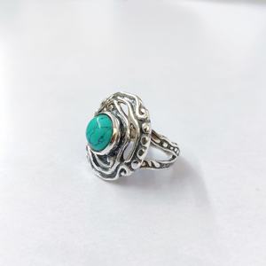 Bague en turquoise, argent sterling 925, bague en pierre précieuse, turquoise, collection artisanale, bagues fines, bijoux en argent, prix de gros - Product Image 5