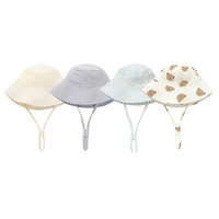 Gorro de algodón orgánico 100% para niñas, bonito gorro para niños con corbata de cuerda