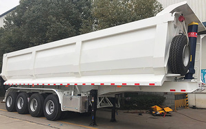 Vente en gros d'usine Sinotruk 80 tonnes Semi-remorque benne basculante en acier Shandong à prix d'usine - Product Image 2
