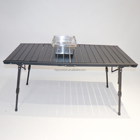 Nouvelle table pliante réglable en aluminium et métal pour l'extérieur, portable, pour le camping, le balcon, le pique-nique, la plage, avec sac de transport