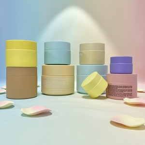 Luxury Custom Color Matte <b>Glass</b> Cosmetic <b>Jars</b> for Skin Care Cream in Black 5ml-100ml Sizes with <b>Lids</b> - Product Image 3