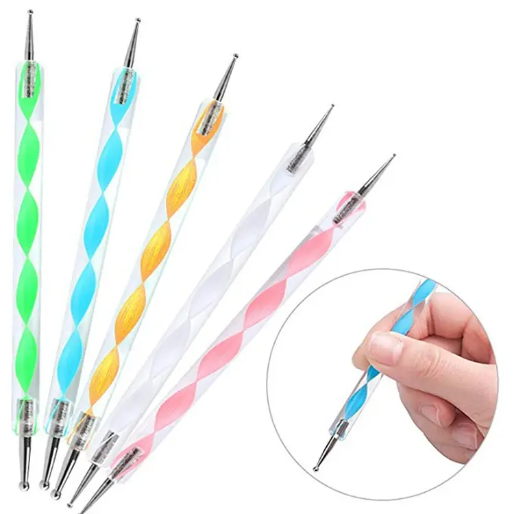 Transparenter gepunkteter Acryl stift DIY Stone Embossing Starter Drawing Stylus Pens Art Kit Mal schablonen Mandala Dotting Tools