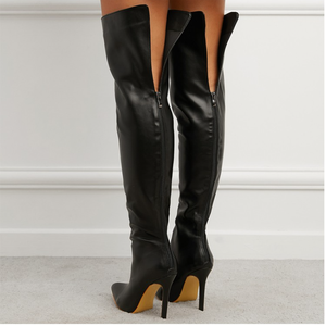 Botas Largas דה Mujer Sepatu סקסי ליידי חורף סתיו פגיון העקב אדום מעל הברך ירך גבוהה מגפי נשים - Product Image 6