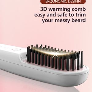 Lisseur de barbe et de cheveux sans fil portable, peigne chauffant avec 3 réglages de température, peigne lissant pour le coiffage de la barbe - Product Image 4