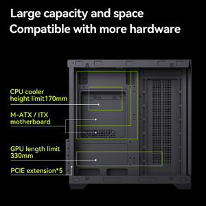 SNOWMAN MicroATX Small PC Case Mini Gaming Desktop Mid Tower con soporte <span class=keywords><strong>de</strong></span> GPU largo y función <span class=keywords><strong>de</strong></span> refrigeración - Product Image 3
