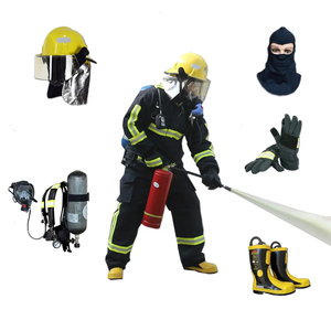 工場直販 高品質 消防服一式セット (ヘルメット、ブーツ、ベルト付き) - Product Image 1