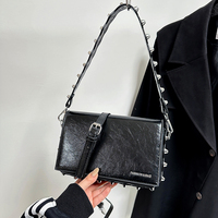 Sac à main de voyage de luxe pour femme 2026, élégant, en PU, forme pochette géométrique, avec bandoulière et fermeture à rabat, grande capacité