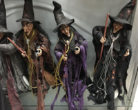 Décoration d'Halloween : Sorcière Animée Lumineuse et Colorée en Plastique Durable, à Suspendre à la Porte Intérieure, Effet Parachute, pour Maison Hantée