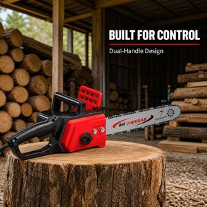 Professionelle Rote Kabelgebundene Elektrische Kettensäge Tragbare Holzschneidesäge für Gartenpflege, Holzfällen und Brennholz - Product Image 2
