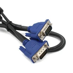 Factory Direct Wholesale 3+2 15 Pin Male To Male Vga Cable 3+2 Vga To Vag Cable With Blue Plug For Pc Laptop Tv And Projector