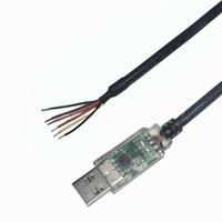 Kabel Serial USB ke RS232, Chip FT232RQ, 1.8M Ujung Terbuka 6-Kabel Berlapis Timah, USB-RS232-WE-1800-BT-5.0, Output Daya 5V