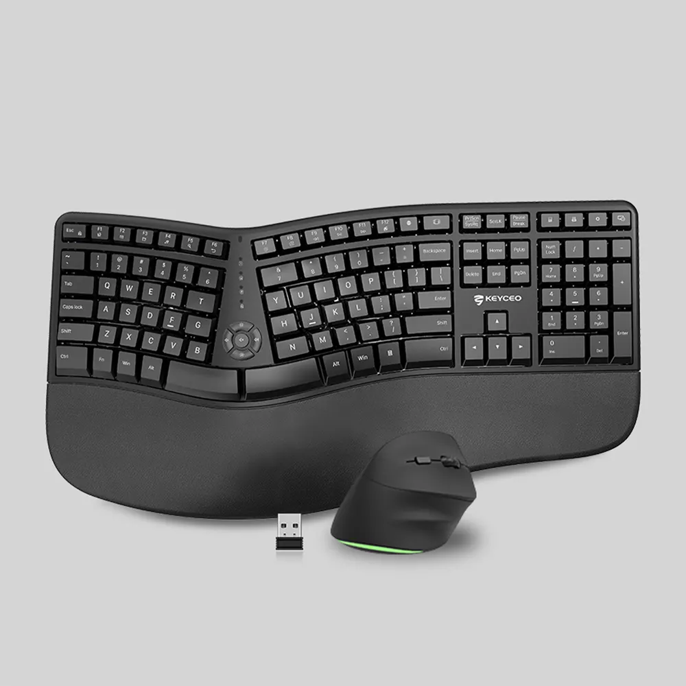 2024 KEYCEO clavier et souris ergonomiques populaires Combo 2.4G claviers Bluetooth sans fil souris pour PC