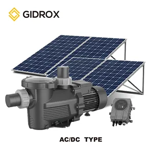 GIDROX ปั๊ม ac/dc แบบไฮบริดกลางแจ้ง 2 HP ปั๊มสระว่ายน้ําพลังงานแสงอาทิตย์อินเวอร์เตอร์ 1.2 kW ปั๊มพลังงานแสงอาทิตย์สําหรับสระว่ายน้ํา