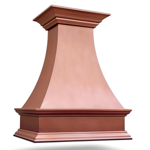 <span class=keywords><strong>Hotte</strong></span> de cuisine en cuivre 16 gauge, faite main sur mesure, finition cuivre naturel brossé, design couronne classique, prête à l'insertion, luxe - Product Image 5