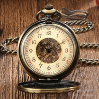 Montre de poche mécanique à remontage manuel de luxe, style antique, avec boîtier en alliage et chaîne de montre, non étanche, 75g, pour homme - Cadeau accessoires équestres