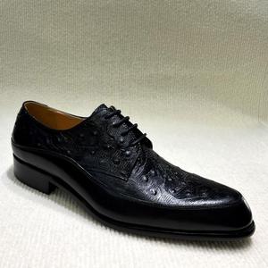 Zapatos Formales de Lujo para Hombre con Elegantes Cordones, Zapatos de Caballero para Fiestas y Bodas, Textura de Cuero de Avestruz - Product Image 5