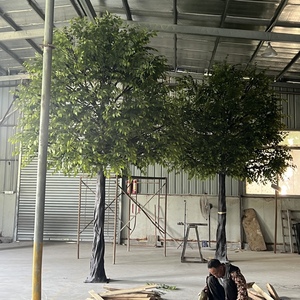 Ensemble de simulation personnalisé pour arbres artificiels en chêne, décoration intérieure, matériau PE ignifuge, résistant aux UV - Product Image 2