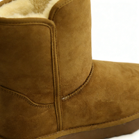 Vente directe d'usine OEM/ODM, bottes d'hiver unisexes mi-mollet, double face en peau de mouton, semelle en EVA TPR, bottes imperméables et chaudes
