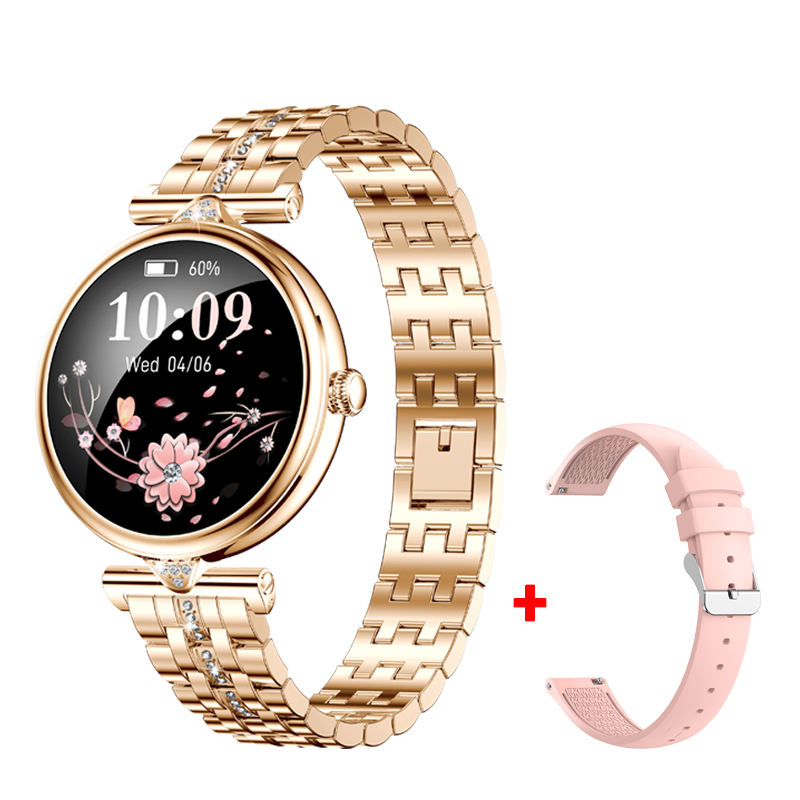 Acier d'or + silicone rose