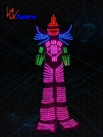Costume de robot sur échasses lumineuses à LED, contrôlé par DMX512, costume de robot LED disco
